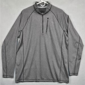 LL Bean 1/4 Zip active Pullover Slightly Fitted Lightweight Gray Mens Large Tall